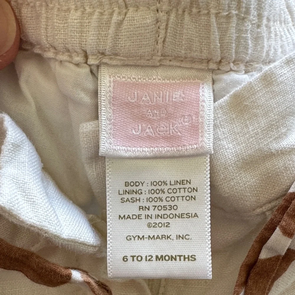 Janie and Jack Brown Giraffe-Print Tank with White Shorts and Brown Sash